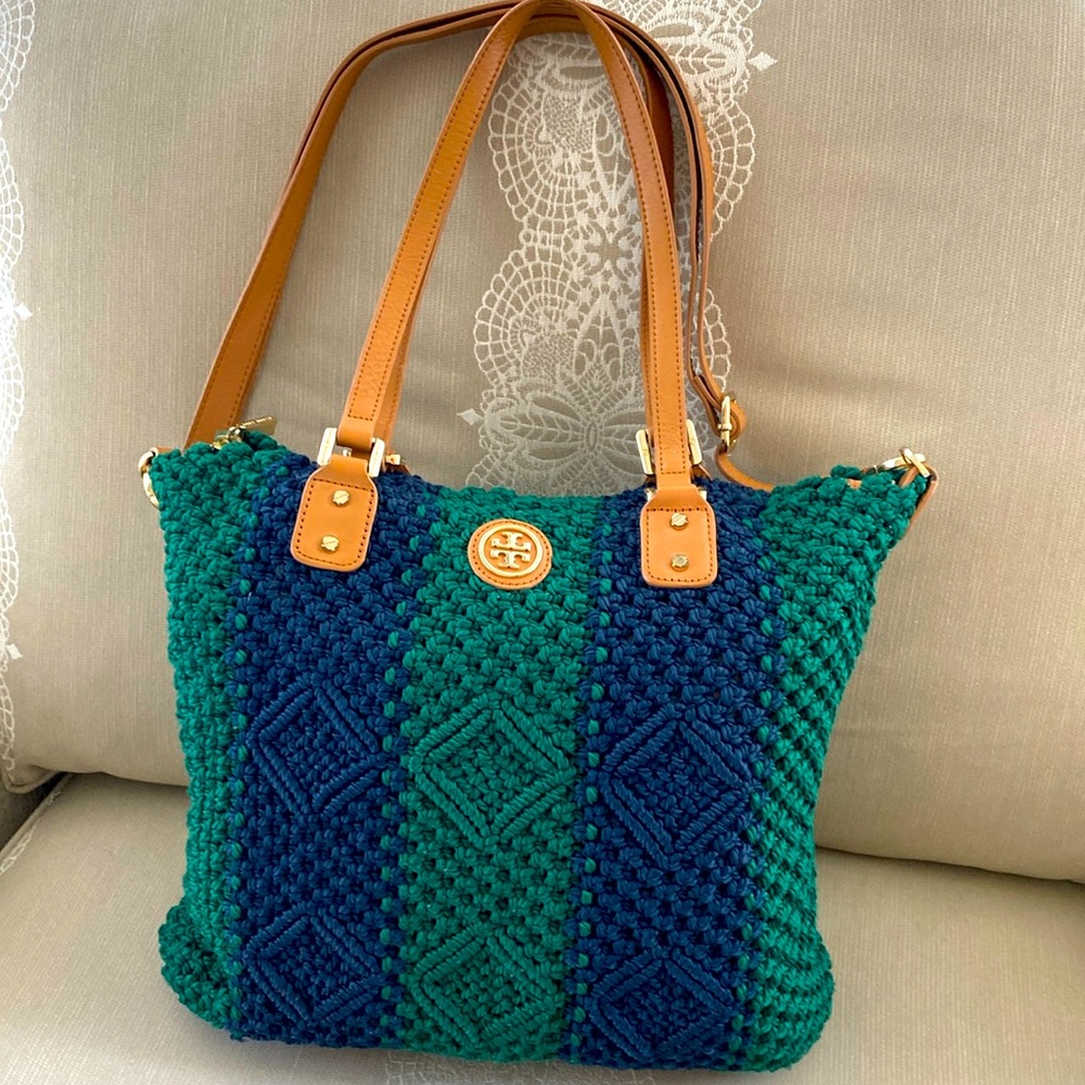 Tory Burch crocheted tote.